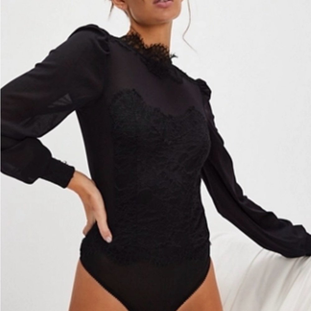 Free People Sweet Nothings Long Sleeve Bodysuit